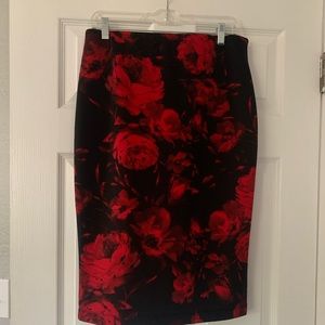 Rose pencil skirt